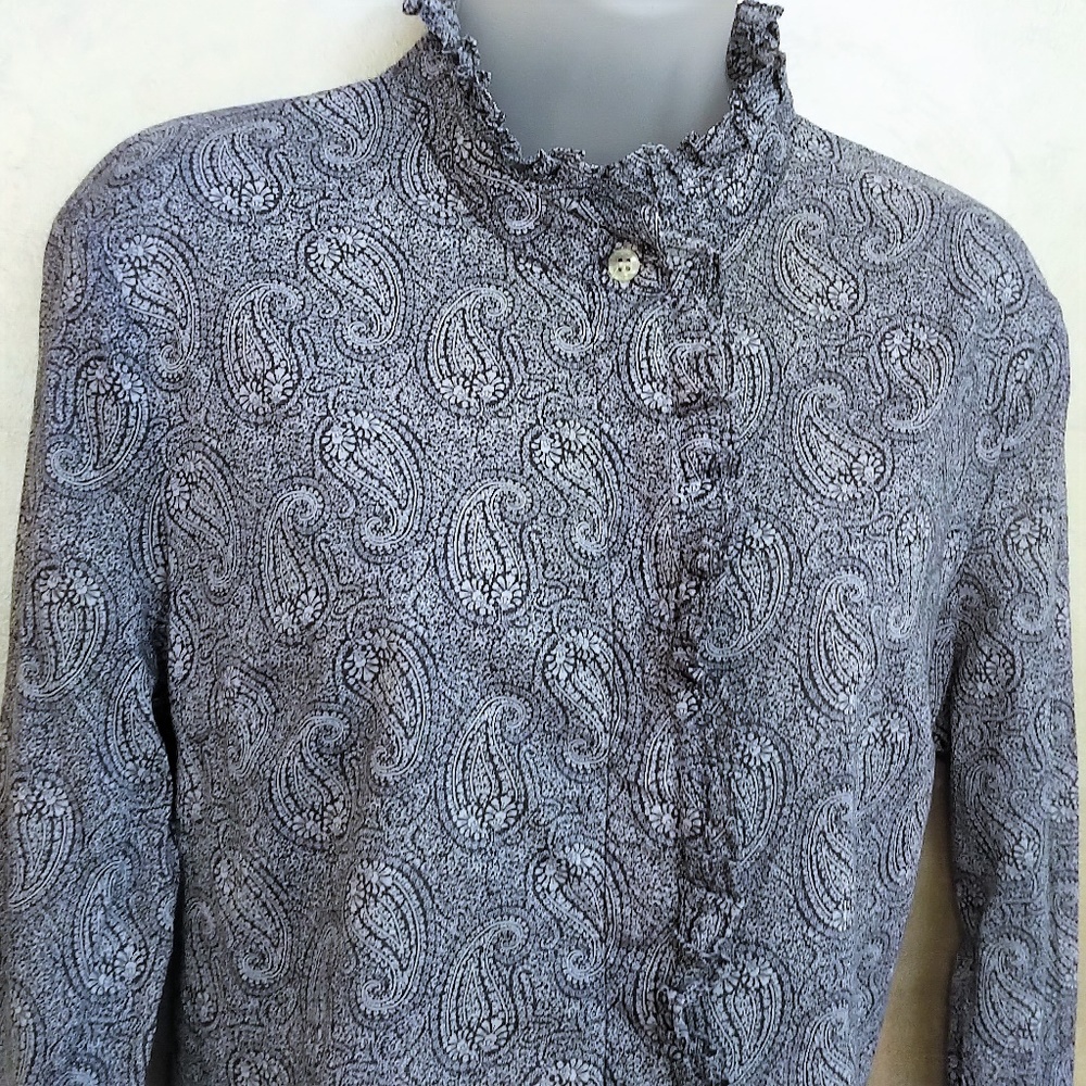 New York & Co Paisley Blouse Like New L - Picture 2 of 5